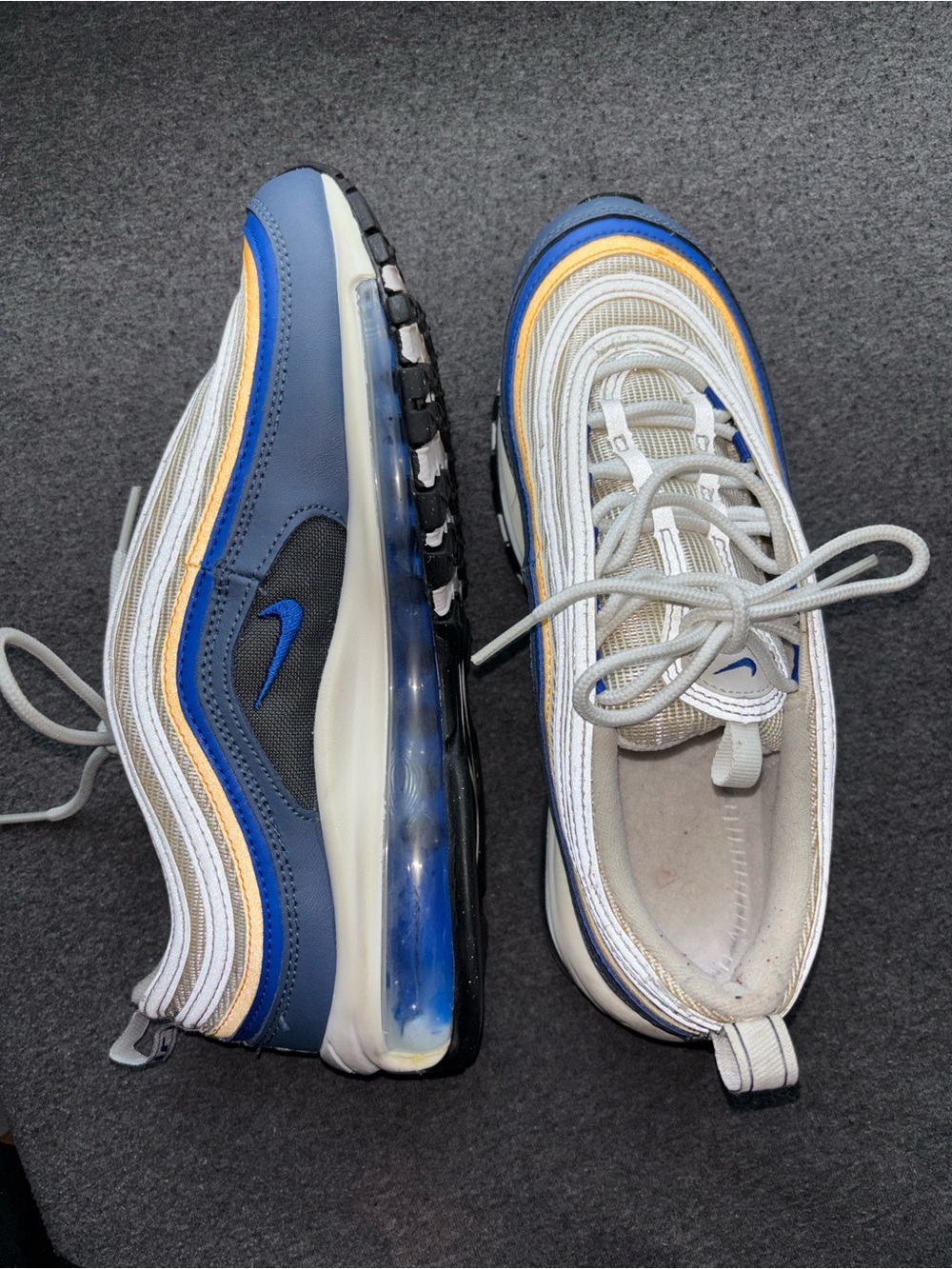 Nike Women’s Air Max 97 in Blue, White, Yellow